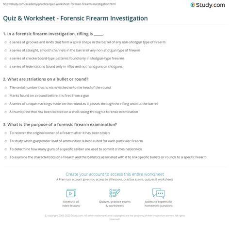 forensic science checkpoint answers firearms