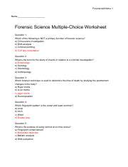 Forensic Science Multiple Choice Questions Answers
