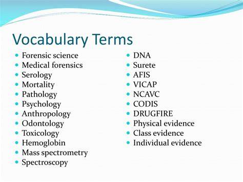 forensic science vocabulary terms