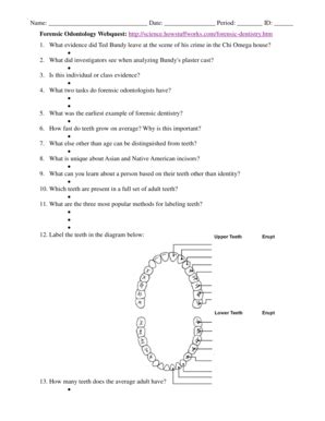 Read Online Forensic Odontology Webquest Answer Key 