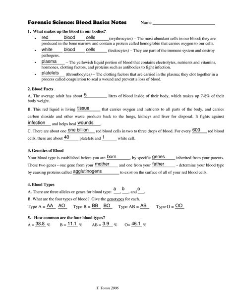 Download Forensic Science Blood Basic Notes Answer Key 