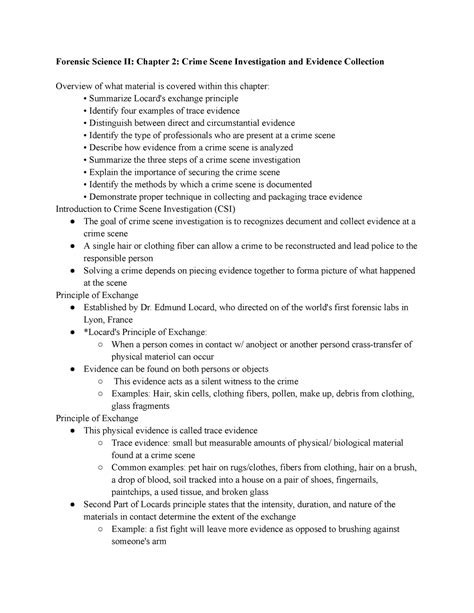 Full Download Forensic Science Chapter 2 Notes 