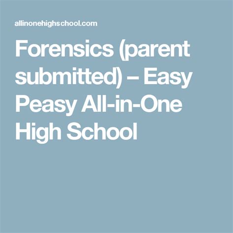 Forensics Parent Submitted 8211 Easy Peasy All In High School Forensic Science Worksheets - High School Forensic Science Worksheets