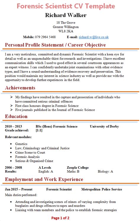 forensicscientistcv