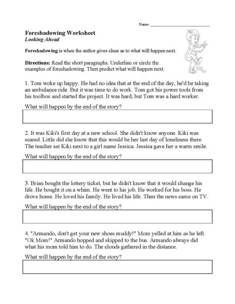 Foreshadowing Worksheets