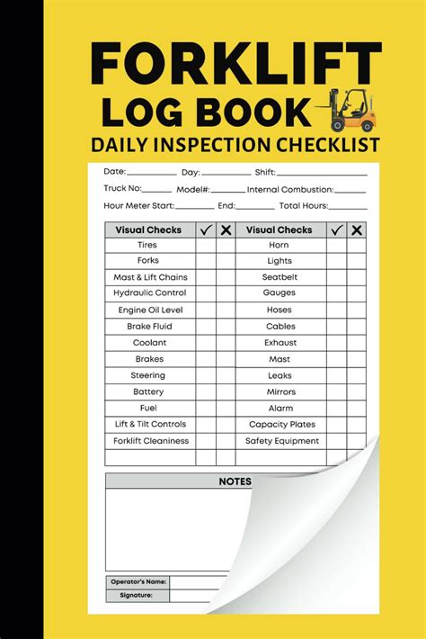 forklift logbook template