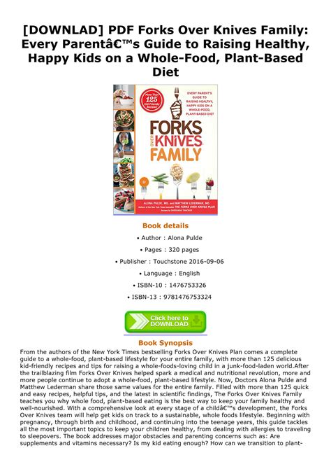 Full Download Forks Over Knives Family Every Parents Guide To Raising Healthy Happy Kids On A Whole Food Plant Based Diet 