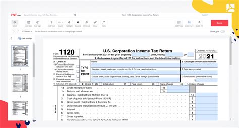 form 1120 excel format