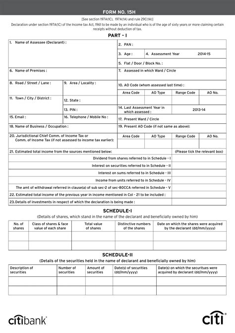 Form 15h Pdf