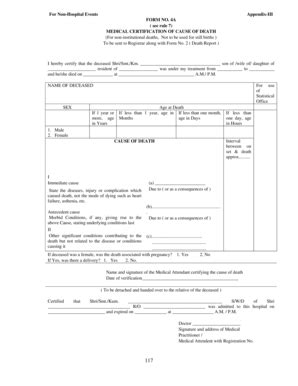 Form 4a Death Certificate
