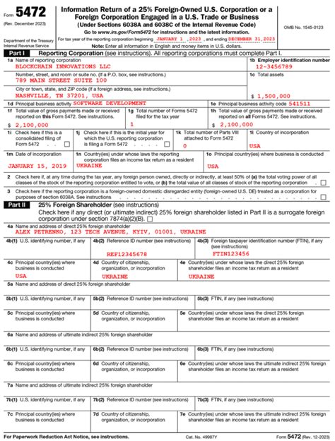 Form 5472 Instructions