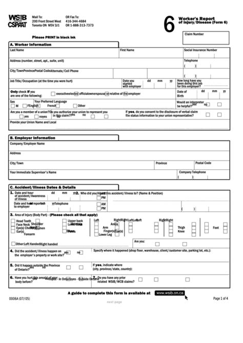 Form 6 Wsib