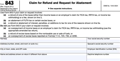 Form 843 Instructions