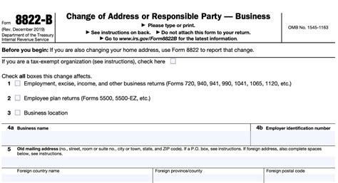 Form 8822 B