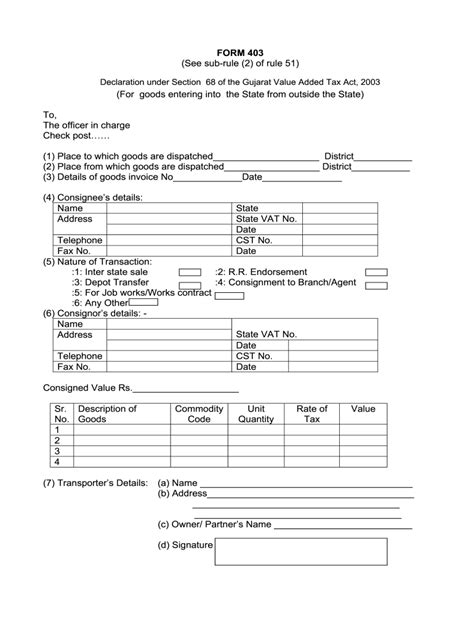 form no 403 in word format