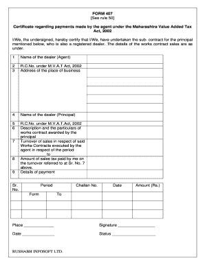 Form Vat 407 Amongjput