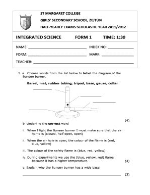 Read Online Form 1 Science Exam Paper 