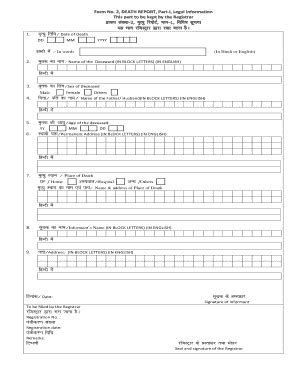 Full Download Form No 2 Death Report Legal Information 