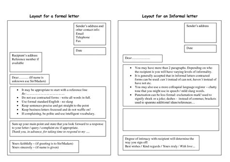 formal and informal letters