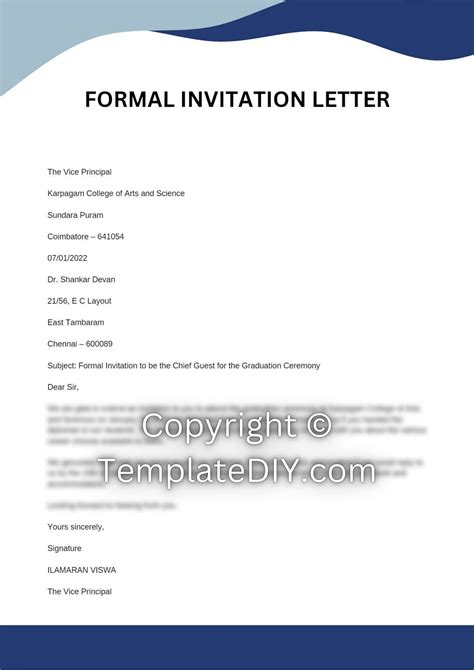 Formal Invitation Format