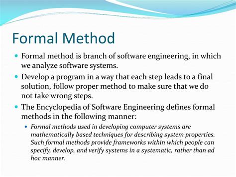 Formal Methods In Software Engineering Examples