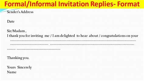 Formal Replies Format