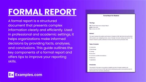 Formal Report Format Template
