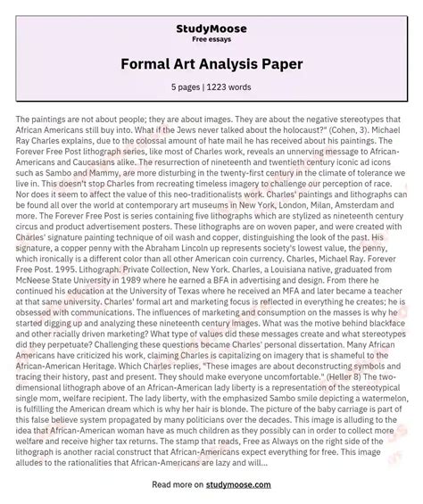 Read Formal Analysis Art Paper Example 
