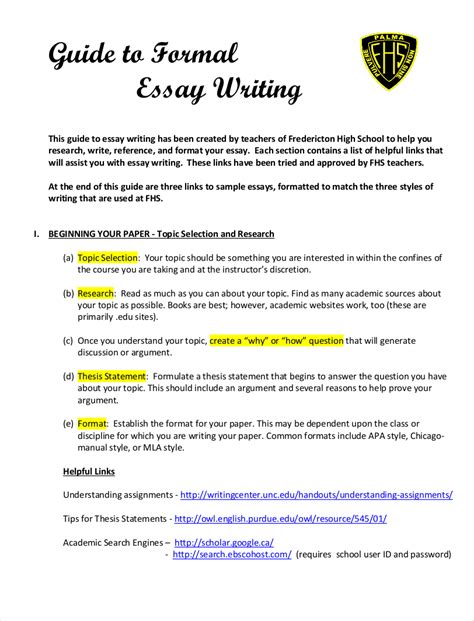 Read Online Formal Paper Example 