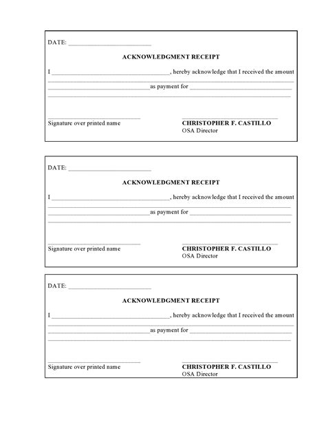 format for acknowledgement receipt