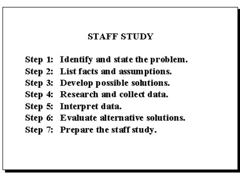 format for army staff study template