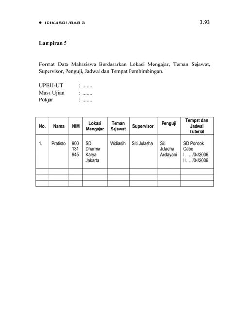 format lampiran pkp