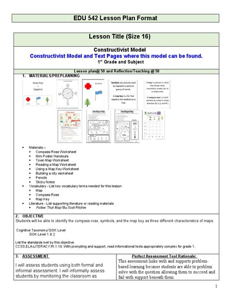 Format Of Constructivist Lesson Plan