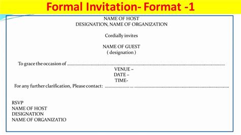 Format Of Invitation Class 12