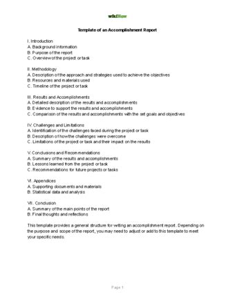 format of self report accomplishment
