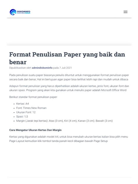Format Penulisan Paper Ipb
