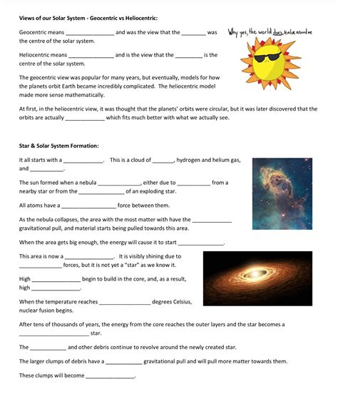 Formation Of The Solar System Worksheet Solar System Worksheets 6th Grade - Solar System Worksheets 6th Grade