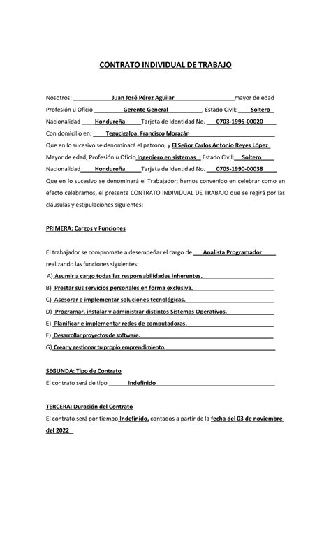 Formato De Contrato