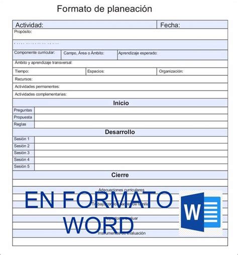 Formato De Planeacion
