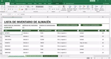 formatos de inventarios en excel