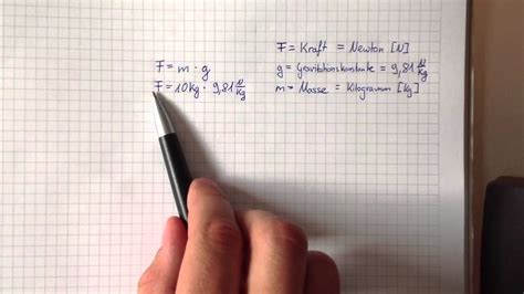 Formel Für Die Gewichtskraft