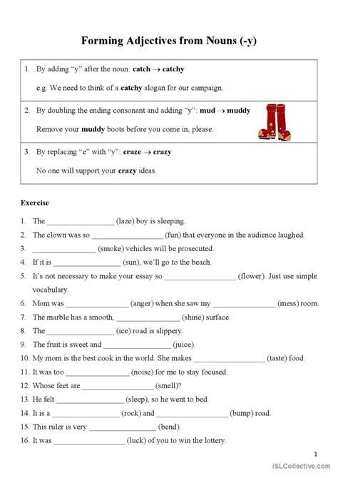 Forming Adjectives From Nouns English Esl Worksheets Pdf Adding Adjectives Worksheet - Adding Adjectives Worksheet