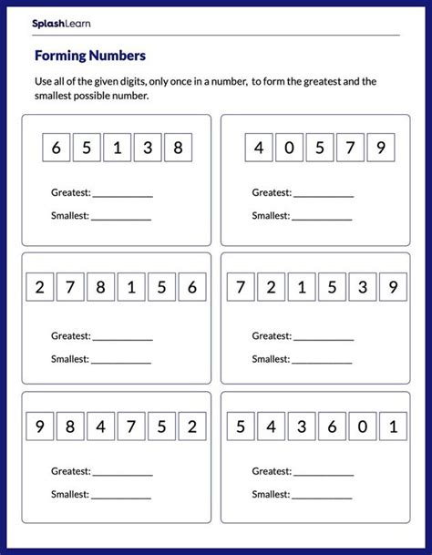 Forming The Largest And Smallest Numbers Worksheets Tutoring Big To Small Numbers - Big To Small Numbers