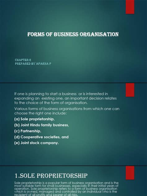 Forms Of Business Organisation Notes Class 11