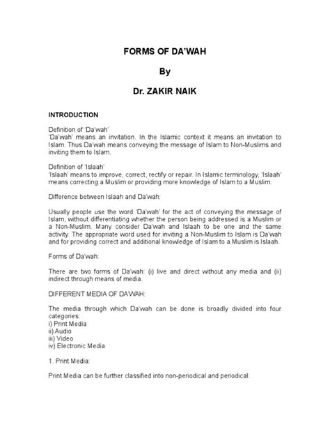 Forms Of Dawah
