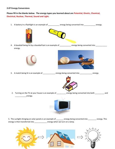 Forms Of Energy Worksheet Answers Science Energy Worksheets - Science Energy Worksheets