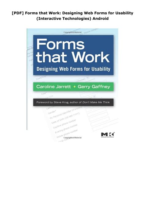 Forms That Work Designing Web Forms For Usability Interactive Technologies