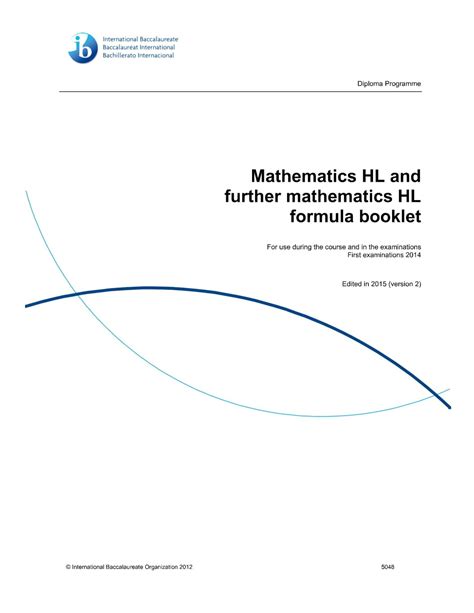 Formula Booklet Ib Math