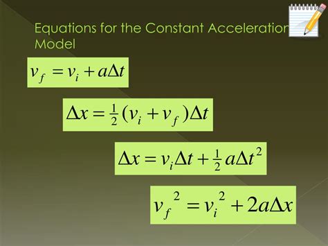 Formula For Constant Acceleration