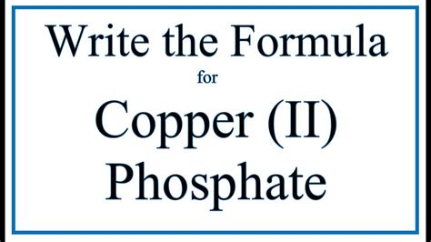 Formula For Copper 2 Phosphate